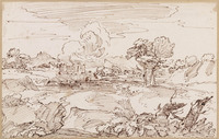 K VI 072
<br/>
Landschap met brandende stad
<br/>
<em>Onofri, Crescenzio (1634-1714)</em>